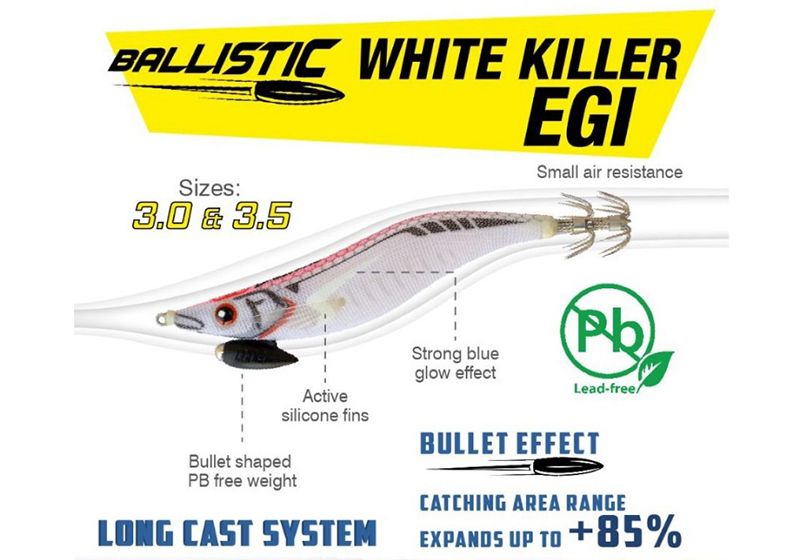 DTD Ballistic White Killer Egi 3.0