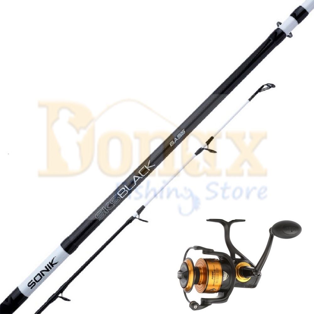 Combo Heavy Casting SONIK SKS BLACK SPORT New Shore Rod 14ft 5/7oz MFS + Penn Spinfisher VII 10500 Spinning Reel
